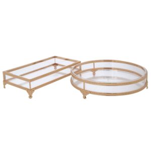 ЗЛАТИСТ ПОДНОС С КРЪГЛА ФОРМА 26X26X6 СМ