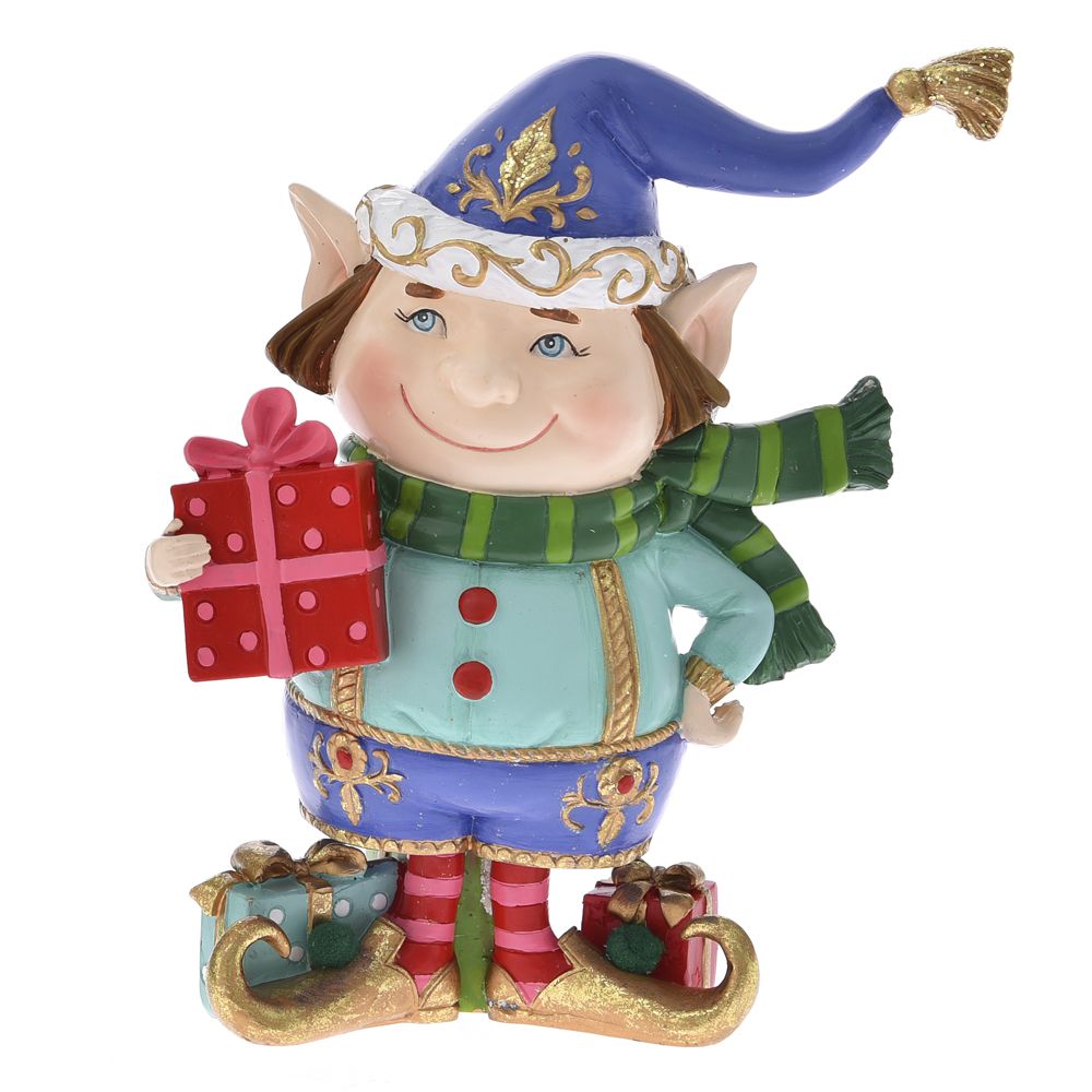 КОЛЕДА СВЕТЛО СИН ПОЛИСМОЛА ELF 14X7X17CM