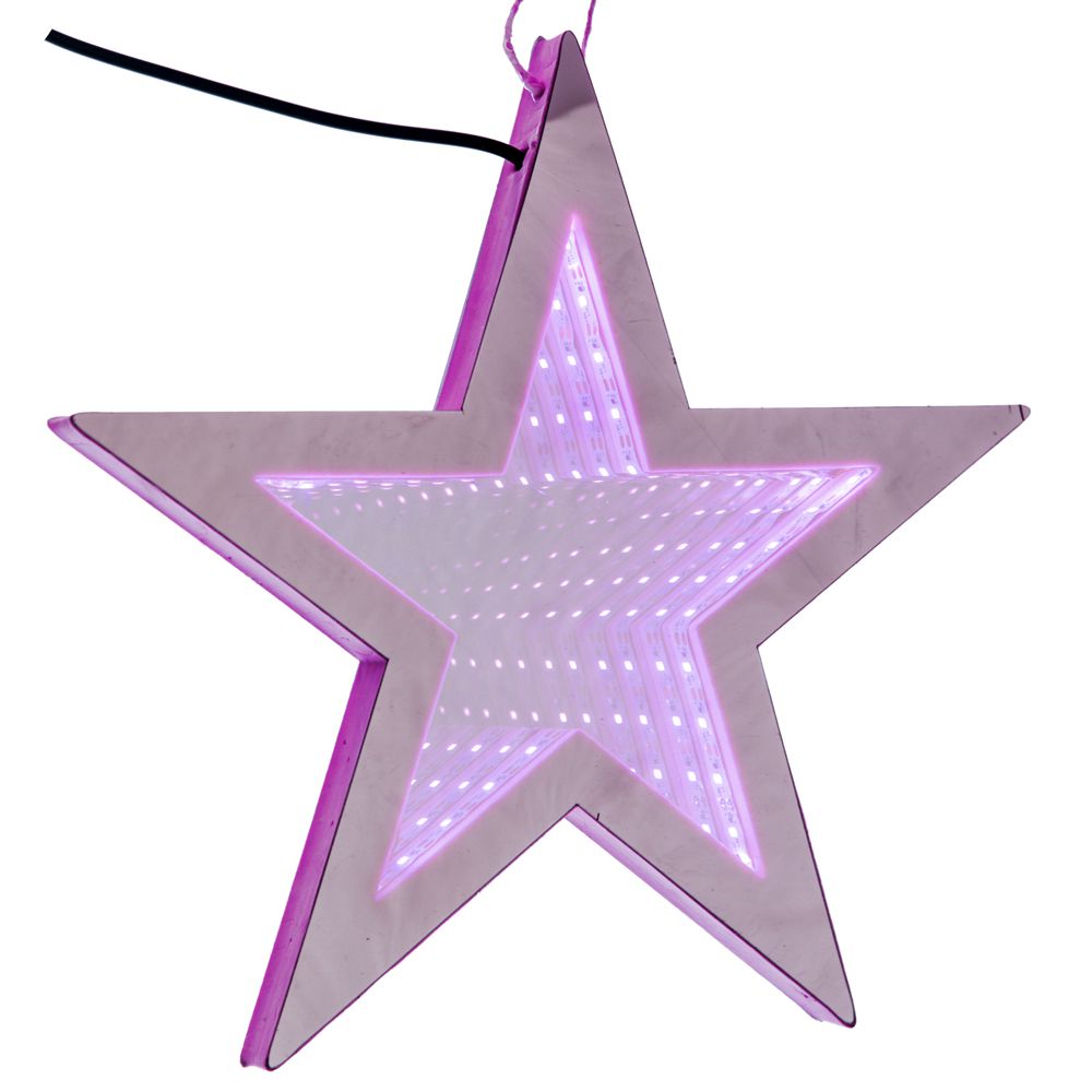 X MAS 3D LED DECO PINK STAR 20CM БАТЕРИЯ OPP.