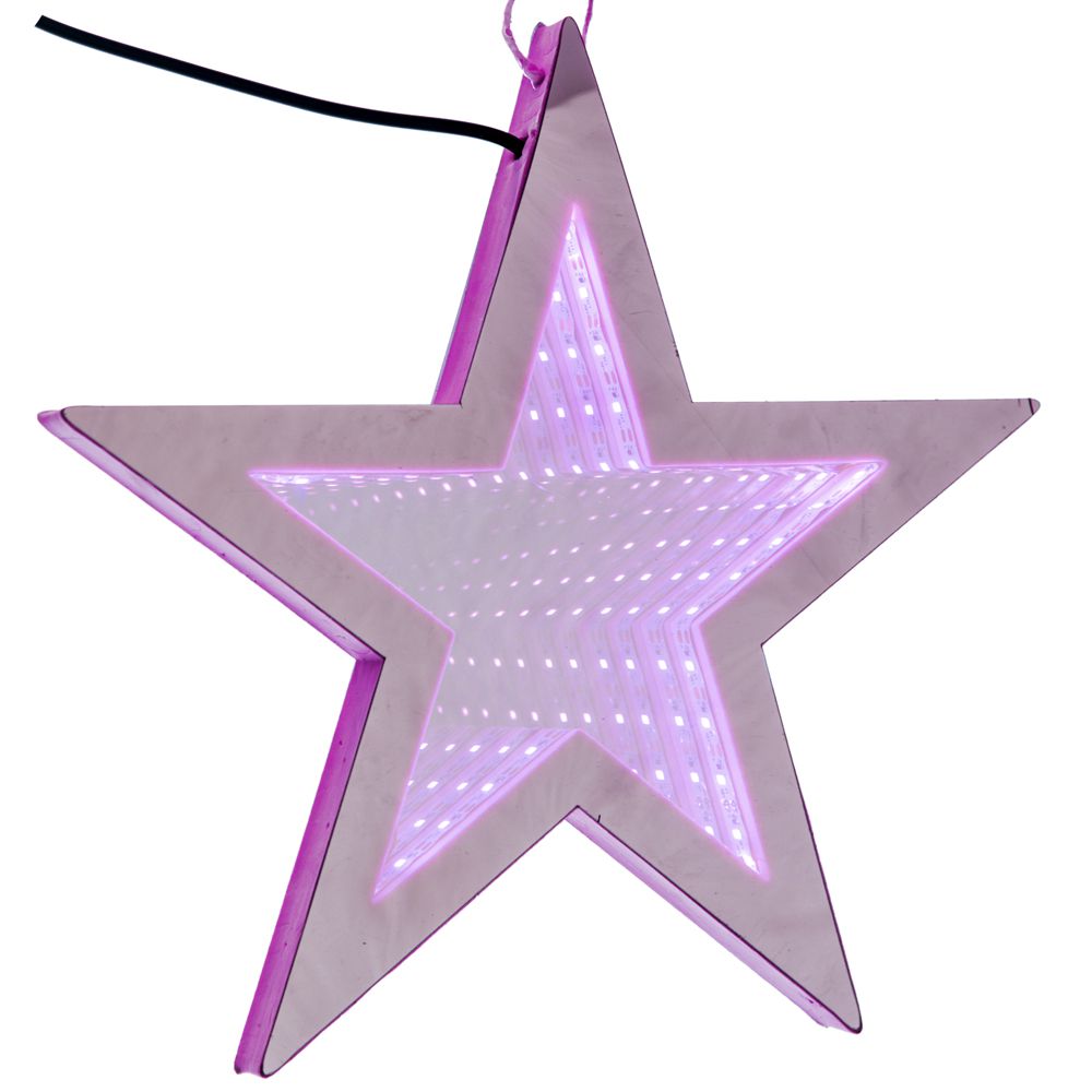 X MAS 3D LED DECO РОЗОВА ЗВЕЗДА 67CM W TRAN