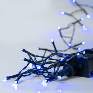 Image: 100LED СТРИНГ СВЕТЛИНИ ЗЕЛЕНО СИНЬО 5M 8ФУНКЦИИ ВЪНШНО