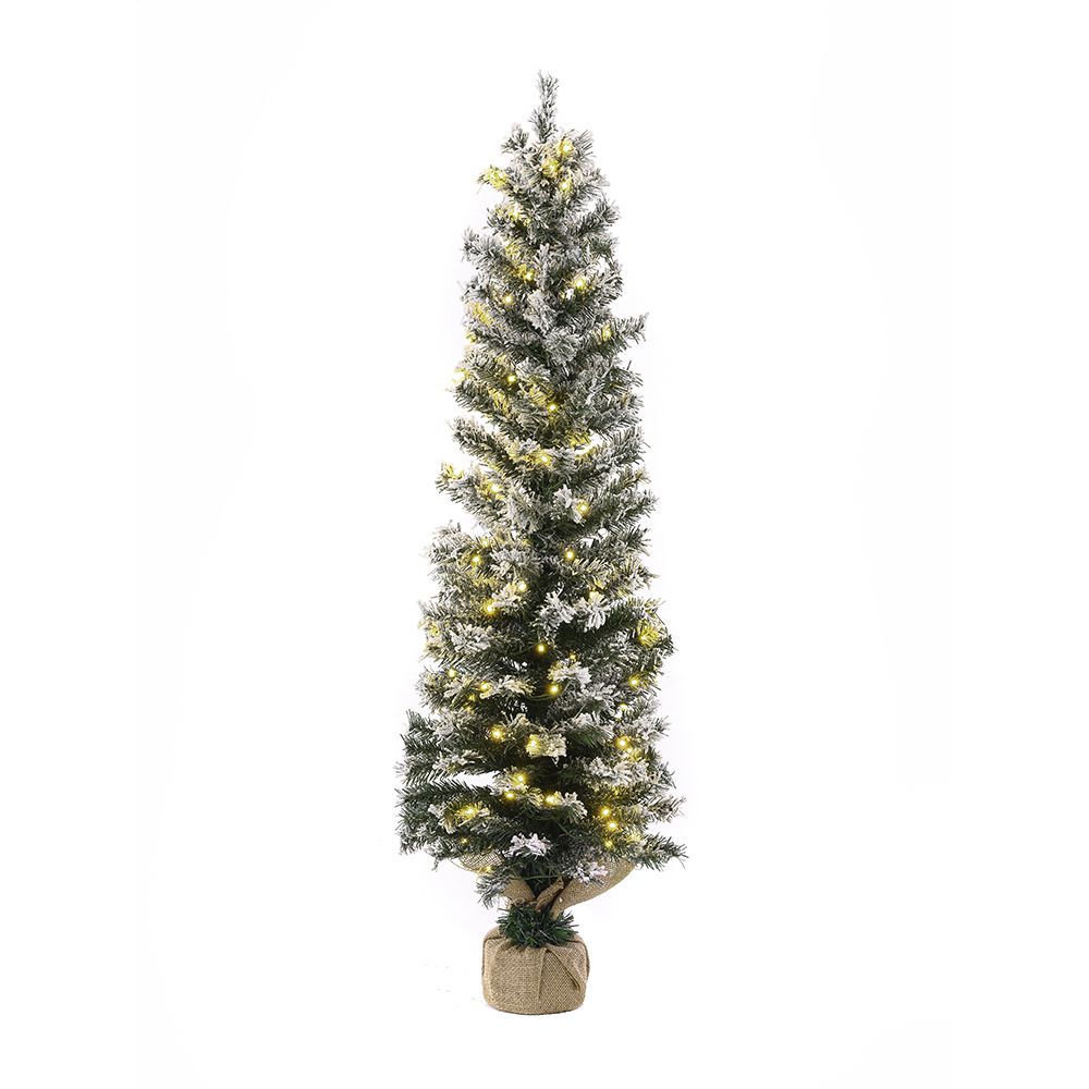 ПРЕДВАРИТЕЛНО СВЕТЕЩ СНЕЖЕН МОЛИВ ЗА КОЛЕДНО ДЪРВО D40Χ120CM СЪС 100 БЕЛИ LED ЛАМПИЧКИ