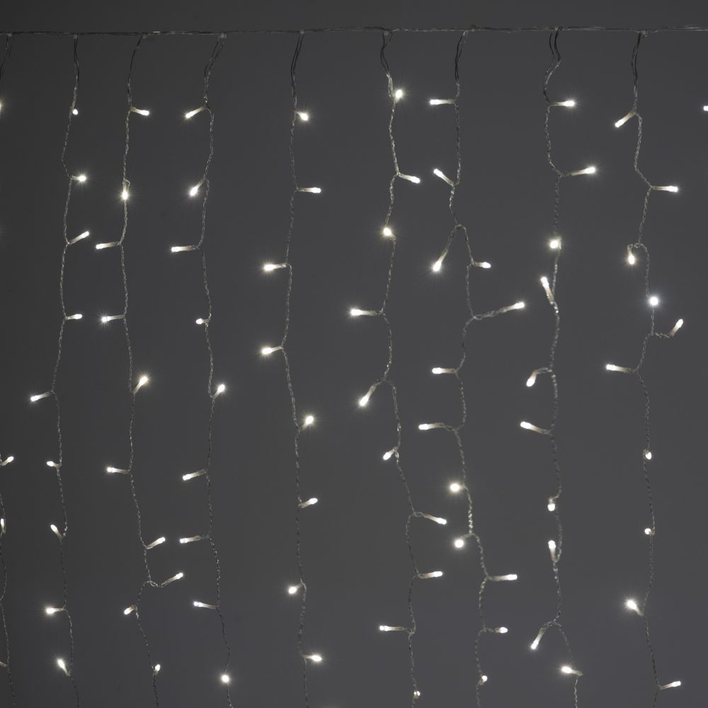 440LED ICICLE ПЕРДЕ СВЕТЛИНИ ПРОЗРАЧНО БЯЛО 2X2.20M СВЪРЗВАЕМИ СТАБИЛНИ ВЪНШНИ