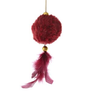 Image: ОРНАМЕНТ ОТ ПЕРЕ В БОРДО 6Χ6Χ12СМ