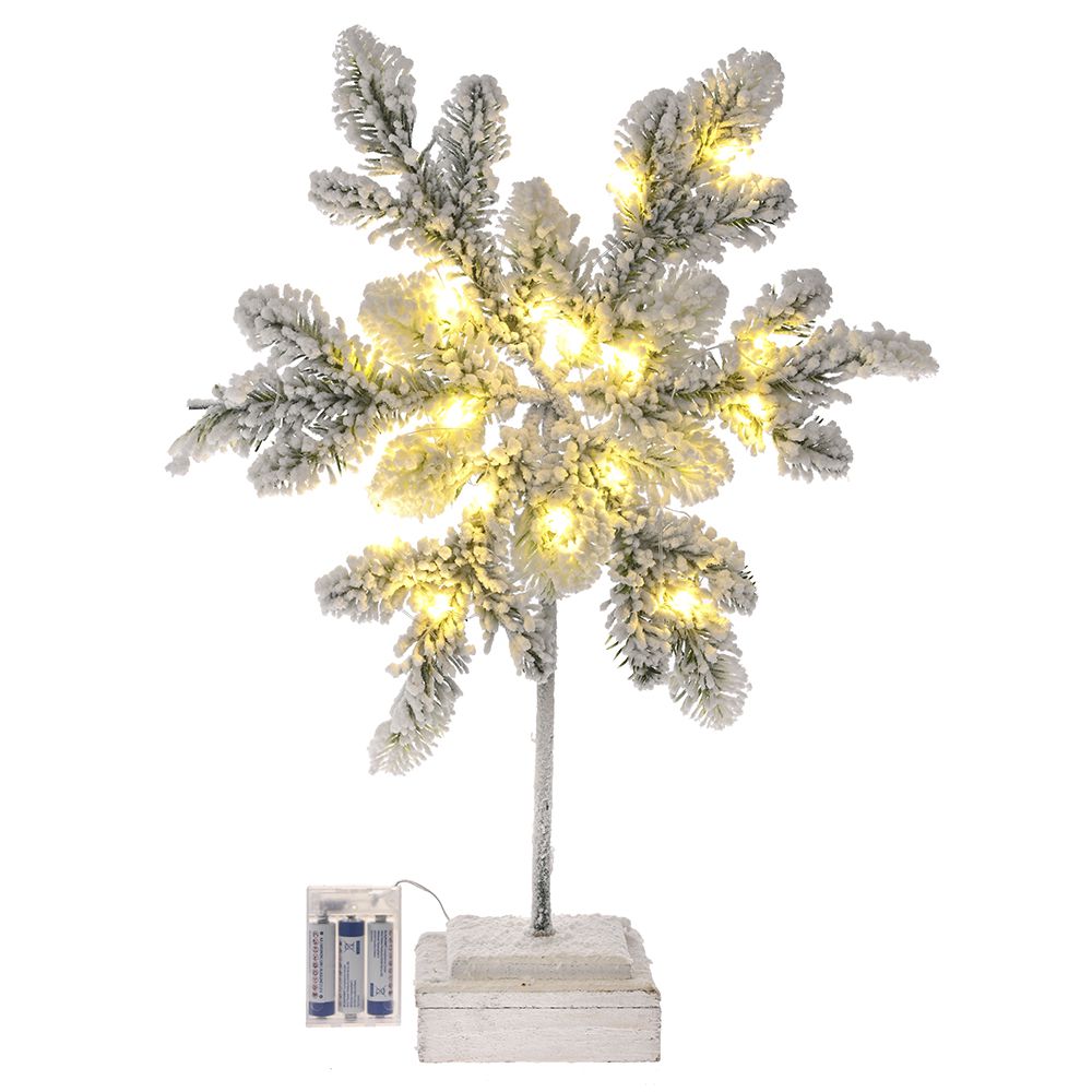 КОЛЕДНА СНЕЖИНКА НА ОСНОВА 40x12x52CM W LIGHT 20LED 3AA БАТЕРИЯ