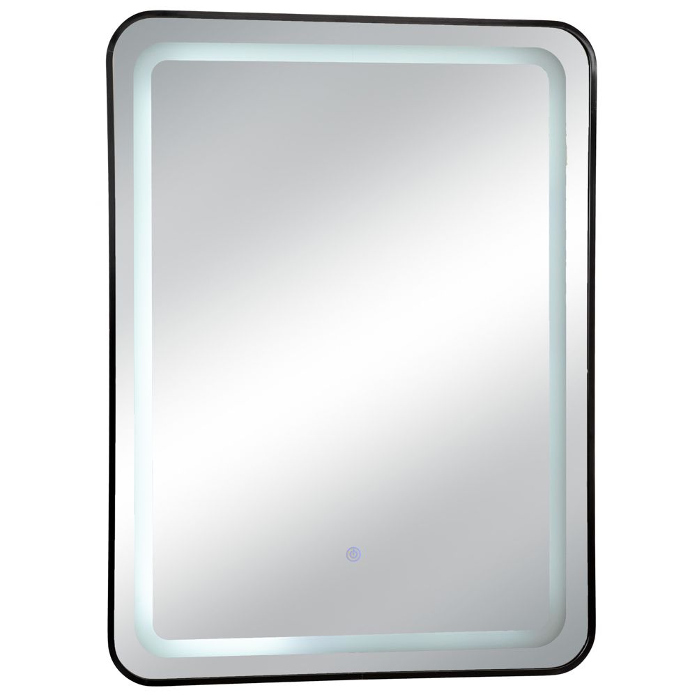 ЧЕРНО ПРАВОЪГЪЛНО ОГЛЕДАЛО С TOUCH ЕКРАН- LED ОСВЕТЛЕНИЕ D 60X80 СМ