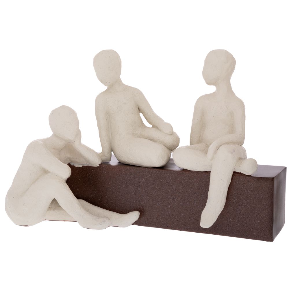 ДЕКОРАТИВНА ФИГУРА ГОВОРЕЩИ МЪЖЕ ВЪРХУ КАФЯВА ОСНОВА 31X15X20 СМ