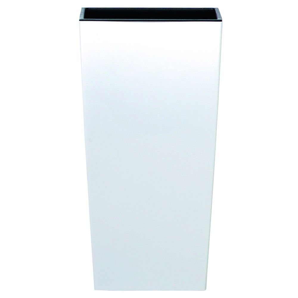 URBI КВАДРАТНА НИСКА ПЛАСТМАСОВА САКСИЯ В БЯЛ ЦВЯТ 32,5X32,5X61 СМ