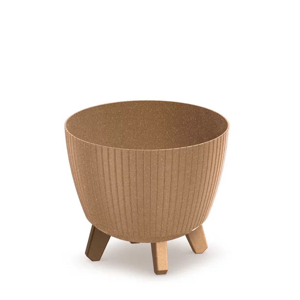Пластмасова саксия LAMIA ECO WOOD в естествен цвят 23X23X20 см