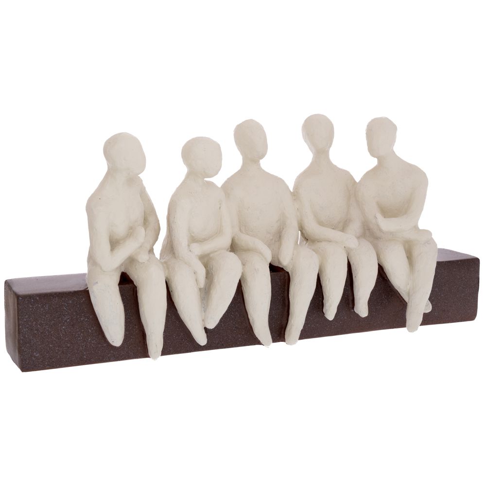 ДЕКОРАТИВНА ФИГУРА ГОВОРЕЩИ МЪЖЕ ВЪРХУ КАФЯВА ОСНОВА 39X8,5X17,5 СМ