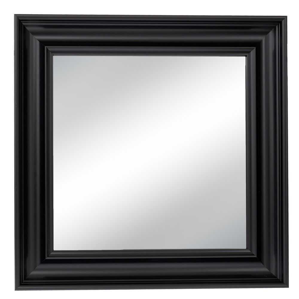 ЧЕРНО ПЛАСТМАСОВО КВАДРАТНО ОГЛЕДАЛО (С ДЪРВЕН ЕФЕКТ) 60X60 СМ